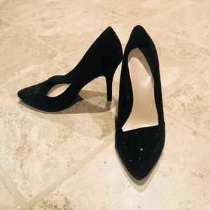 Apt. 9 Black Heels With Bedazzled Toe- Size 8.5